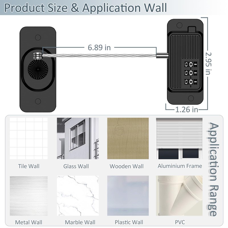 Refrigerator Lock Combination, Child Proof Fridge Lock, Cabinet Locks Baby