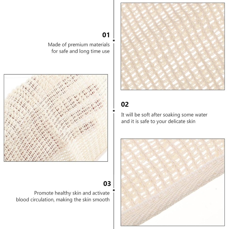 Toalla exfoliante de lino beige WEKAMOS 8XLVGGYL12SE25307GHCN para cuerpo y
