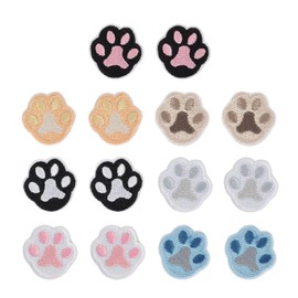 Vesaneae 7 Pairs Paw Print Patches, Cat Dog Pet Footprint Patches, Embroidery Decorative Appliques for Clothing Repair DIY Crafts