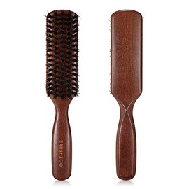 Cepillo para cabello de hombre, cerdas de jabalí para cabello fino, normal y delgado, cepillo de cerdas de jabalí para añadir brillo, mejorar la textu
