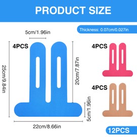 12 PCS Knee Tapes for Knee Pain, Pre Cut Elastic Waterproof Kinesiology Tape Knee for Shoulder Ankle Wrist Support