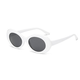 Retro Small Frame Sunglasses Men and Women Trend With Sunglasses (White)