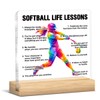 Softball Gifts for Women Girls, Softball Life Lessons Clear Acrylic