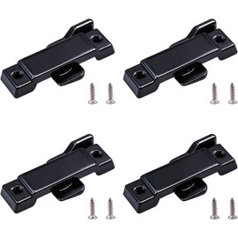 RUIAN Window Sash Lock Replacement 4 Pack F2590-2-1/4" Hole Centers Sliding Window Latch Lock for Double Hung Windows, Vertical Single Sliding Window Lock Latch with Screws, Black Window Hardware