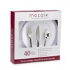 Mozaik Premium Plastic Pearl Service for 8 with Assorted Cutlery,