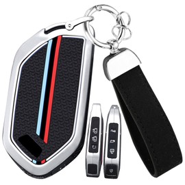 ontto Metal Car key fob cover Fit for Kia Telluride EV9 2023 2024 Picanto Sorento Carnival KA4 Morning K5 Carens 2024 2025 Smart key case keyring Key Shell Holder keychain Accessories 7 buttons Silver