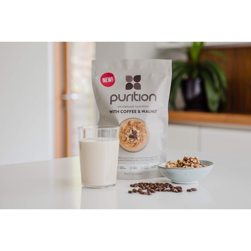 Purition Coffee & Walnut Natural Protein Powder for Keto Diet