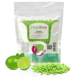 DEPILISSA 400 g Lime Breeze Wax Beads, Multidirectional Hot Wax for Men & Women, Face, Legs, Armpits & Intimate Area, Stripless Waxing, Non-Fleece, Made in Italy
