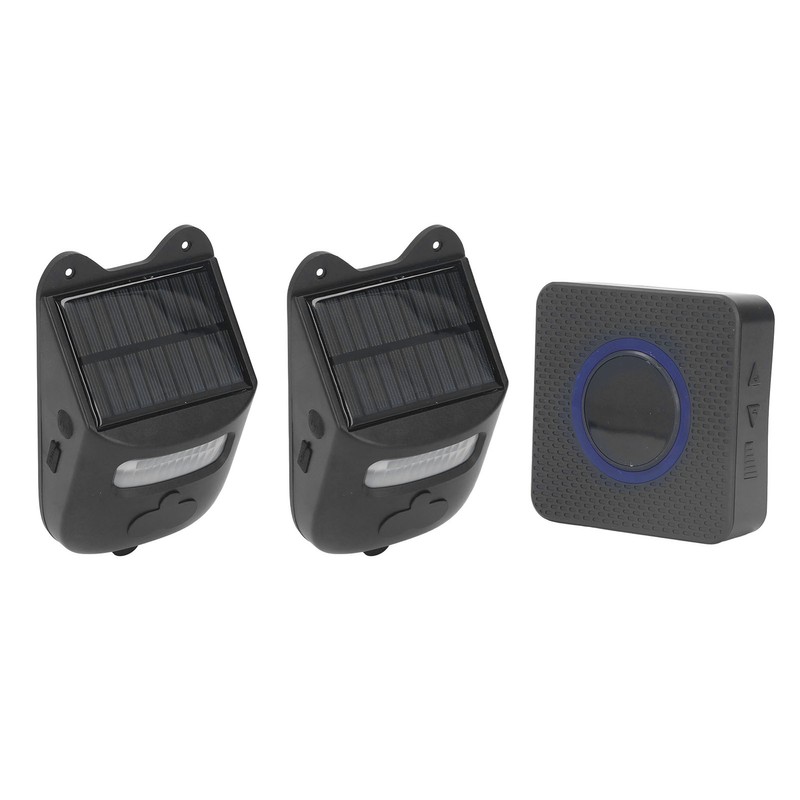 Infrared Sensor Doorbell Solar Driveway Alarm Strobe Light Outdoor Security