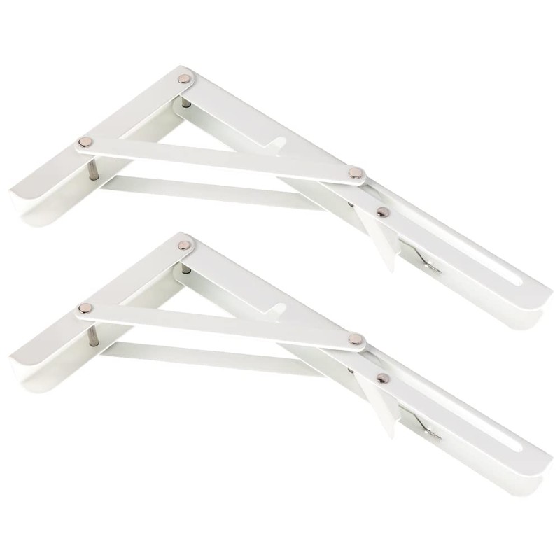Oudtinx 2PCS Folding Shelf Brackets,Heavy Duty Triangle Shelf Bracket for