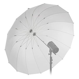 Fotodiox Pro 60in Parabolic Shoot-Through Umbrella - 16-Rib Translucent Photographic Umbrella