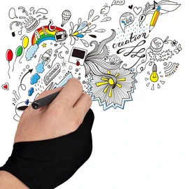 Guante 2 Dedos Protección Papel O Tableta De Dibujo Digital Guantes ambidiestros para dibujar en tablets y iPads - Con dos dedos - Protege de la suciedad y reduce la fricción (M)