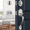 Calzibeno Brushed Nickel Front Door Handle and Deadbolt Set, Front