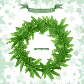 6 piezas de diadema de hojas de helecho tropical hawaiano tropical Leis diadema de tela de punto Toga Headwear Leaf Crown