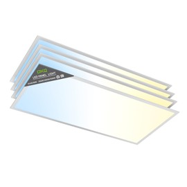 OKQ 4 Pack 2x4 LED Flat Panel Light Drop Ceiling Office Fixture, 30/40/50W Selectable, 5000K 3CCT Switchable, 0-10V Dimmable,24x48 Inch LED Flush Mount Ceiling Light,ETL Listed