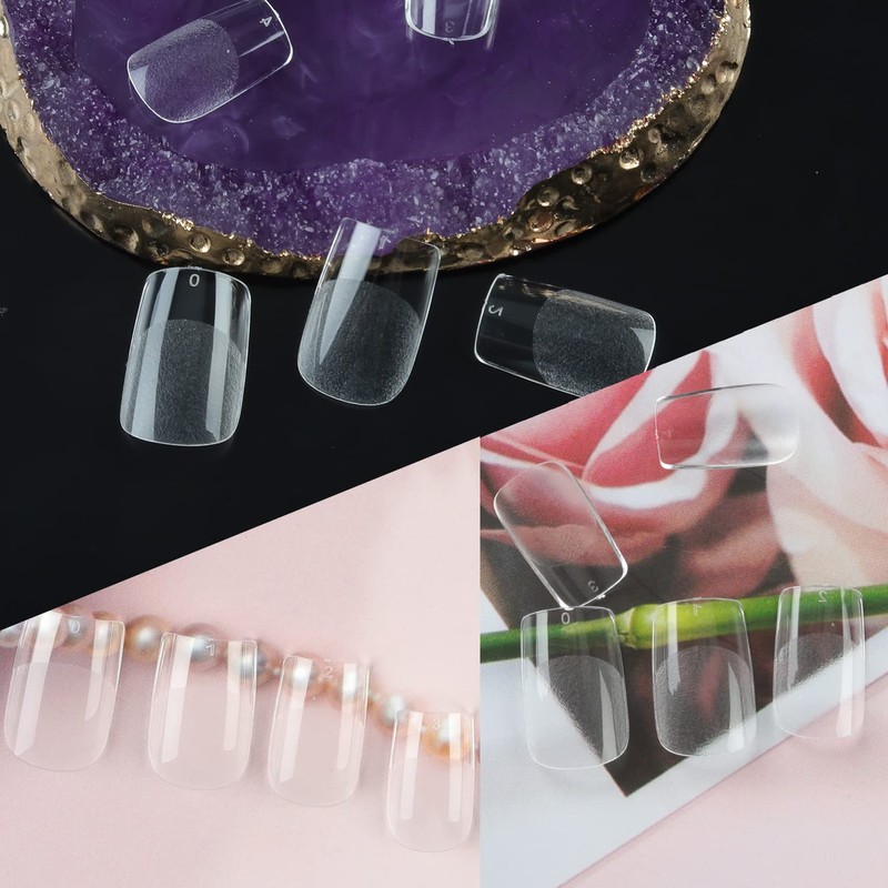 UNA GELLA Short Square Nail Tips, 504 Pieces, Press On