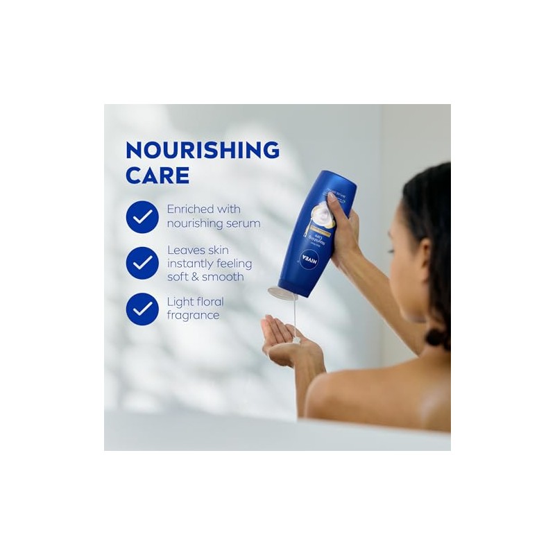 NIVEA Nourishing Care Body Wash with Nourishing Serum, 20 Fl