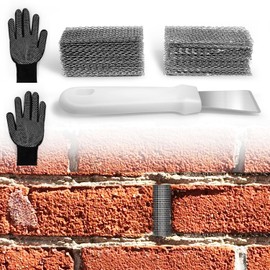 100 PCS Stainless Steel Brick Weep Hole Covers for Brick Walls ，2.75" Covers Can Be Cut or Stacked to Fill Weep Holes with Installation Gloves and Spatula.