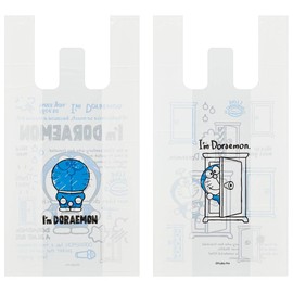 Skater RGBH2 Plastic Bags with Handle, Embossed, I'm Doraemon, Sanrio, M, 10 Pieces, 19.3 x 9.8 x 5.5 inches (49 x 25 x 14 cm)