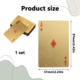 Waterproof Playing Card, 1 Set Gold Playing Card with Box, Perfect for Magic, Parties, Card Games, Party Supplies:_Golden_Golden Euro