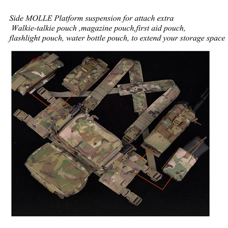 Tactical Vest Side Expansion Platform Panel Molle Webbing Module Accessories，