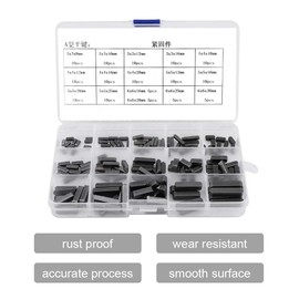 140pcs Stainless Steel Machine Key Assortment kit,Round Ended Feather Key Set,8mm 10mm 12mm 16mm 20mm 25mm 30mm