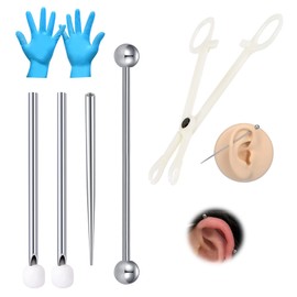 WillTen Piercing Set for All Piercings, Disposable 12G 13G 14G 15G Piercing Tool Clamps Taper for Septum Belly Button Lip Tongue Cartilage Ear Tragus Helix Piercing Kit, Stainless Steel