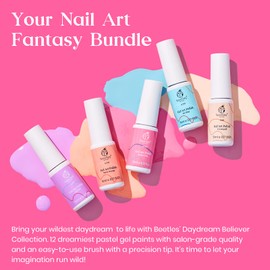 beetles Gel Polish Set, 12 Colors Sheer Pink Nude Blue Purple White Yellow Orange Lavender Gel Polish Pastel Gel Polish, Soak Off Uv Lamp Manicure Gift for Women