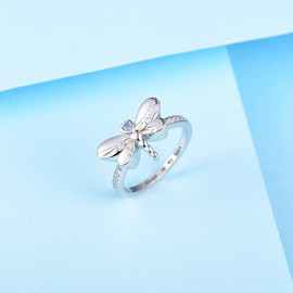 Sterling Silver Dragonfly Urn Ring Always in My Heart Women Ring Animal Memorial Keepsake Cremation Ash Jewelry for Loss of a Loved One