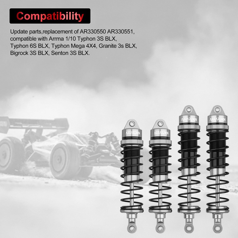 4PCS RC Shock 1:10 Aluminum Front & Rear Shocks Set