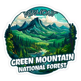Green Mountain National Forest Vermont Sticker Travel Outdoors Decal Vinyl Small Waterproof for Water Bottle Mug Passport Book Scrapbook Notebook Laptop Tumbler Skateboard 4" ID44990