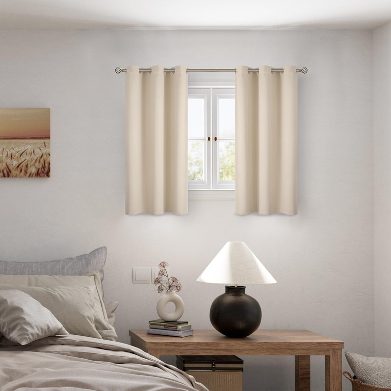 BGment Short 100% Blackout Curtains for Bedroom, Thermal Insulated Energy