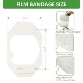 Transparent Film Dressing 2.3" x 2.75", 100 Packs, Waterproof Wound Cover Bandage, Post Surgical Shower or Tattoo Aftercare Bandage, IV Shield, Adhesive Patches