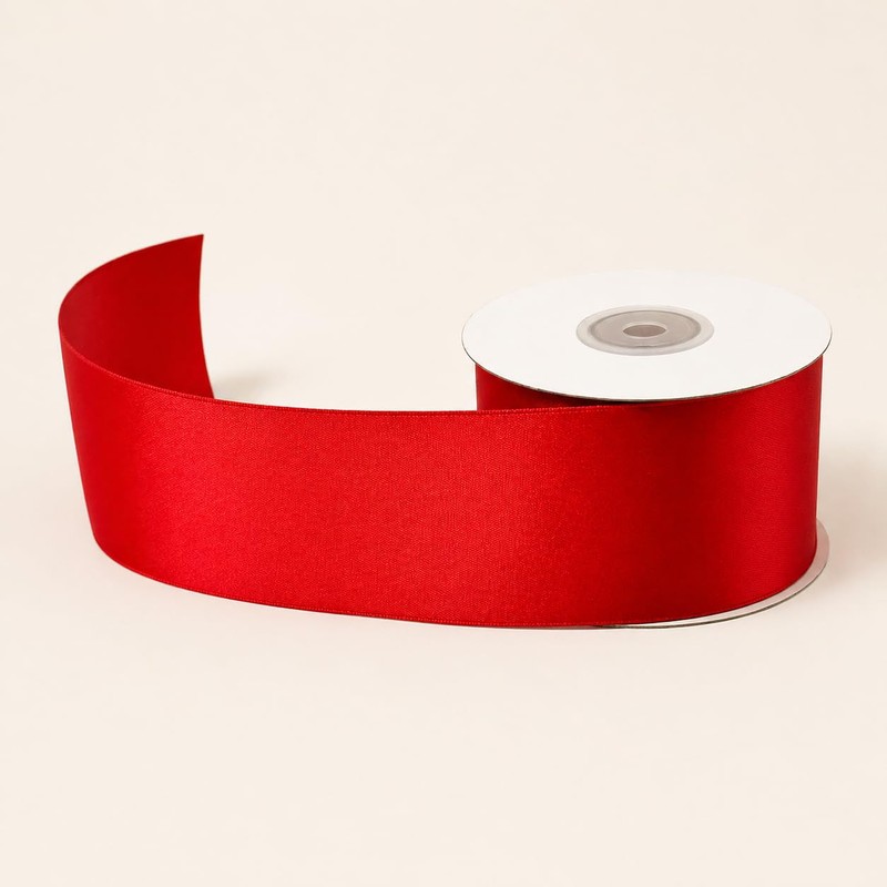 Decoraparty Nastro Rosso 50 mm in Doppio Raso da 25