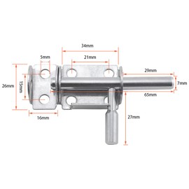 SeonFook 2pcs Sliding Barrel Bolt Round Bar Latch Stainless Steel Door Latch Universal Gate Inside Lock Latch Anti-theft Lock Buckle Fire Door Latch with Self Tapping Screws