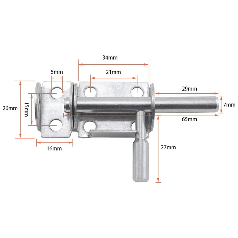 SeonFook 2pcs Sliding Barrel Bolt Round Bar Latch Stainless Steel