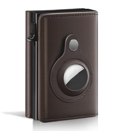 Mens Smart Wallet Card Holder, Minimalist Wallet, Slim Pop up Card Case Wallet , Wallet with ID Window & Cash Slot - Color: Mocha