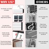 Pants Hangers Space Saving, 10-Tier Stainless Steel Closet Organizer, Plastic-Free,