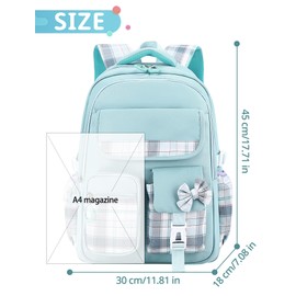 Maeau Kids' Backpack, Kids' Bag, For Kids, Girls, Juniors, A4 Compatible, Large Capacity, Cute, Elementary School Students, School Commutes, Excursions, Travel, Outdoors, Gift, blue