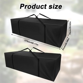 2pcs Extra Large Cushion Storage Bag, 68x30x20 Inch Waterproof Outdoor Storage Moving Bag with Handles Protective Zipper Furniture Organization Wrapped Supply for Patio Outdoor Home