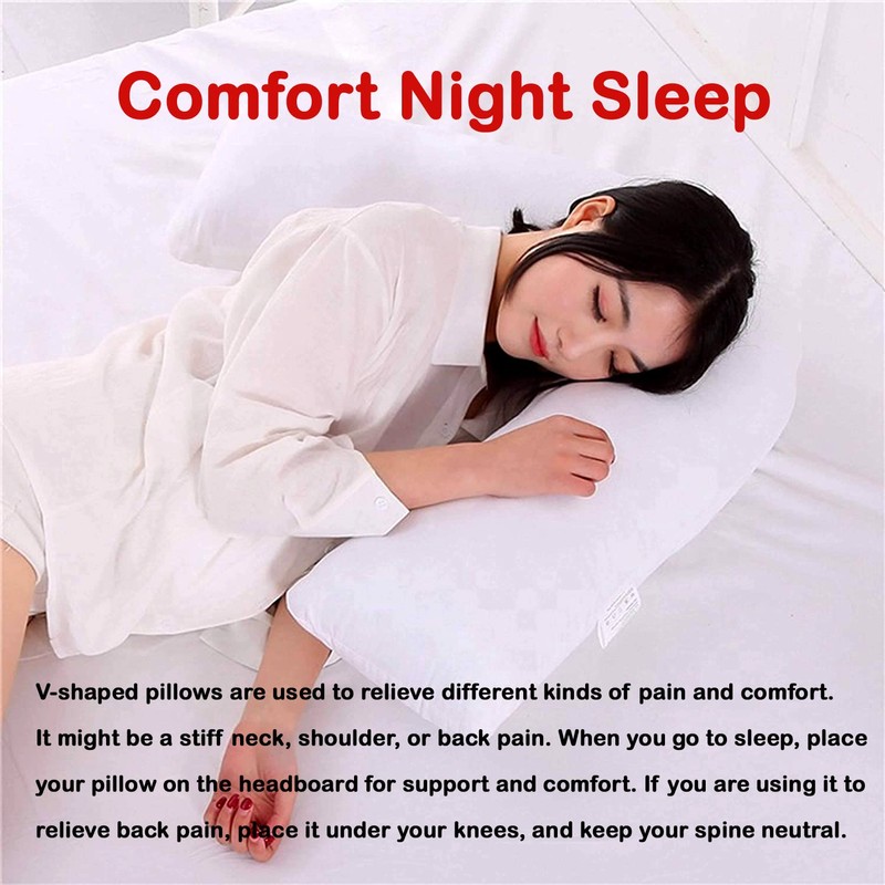 Textile Wise V Shaped Pillow Pregnancy Pillow Polyester Filled -