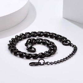 PROSTEEL Men's Bracelet Classic Curb Chain 3.5/6/9/12 mm 21 cm Cuban Link Chain Bracelet Men's Hip Hop Bracelet Fashion Jewellery Accessory for Men Women Stainless Steel / 18 K Gold-Plated, Metal