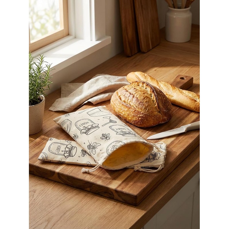 Loaf Locker Reusable Beeswax Bread Bags Set – Small 16x12
