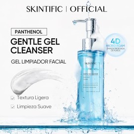 SKINTIFIC Gel Limpiador Facial con Pantenol Vitamina B5 y Aminoácidos 120ml - Jabón Facial Hidratante y Calmante para Piel Sensible, Grasa y Acné, Sin