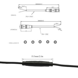 6 Pairs 4 Pin Connector Ebike Waterproof Extension Cable,Female & Male Plug Wire for Electric Bicycle Light, Throttle, Ebrake, DIY Bike Projects