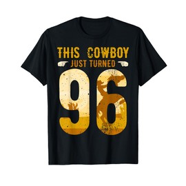 Cowboy 96th Birthday Party Rodeo Hat Horse Lover Ranch Theme T-Shirt