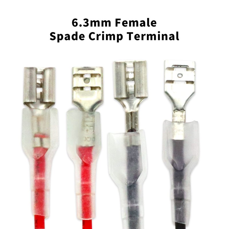 DaFuRui 30Pcs 6.3mm Double Head Crimp Terminal with Insulating Sleeve