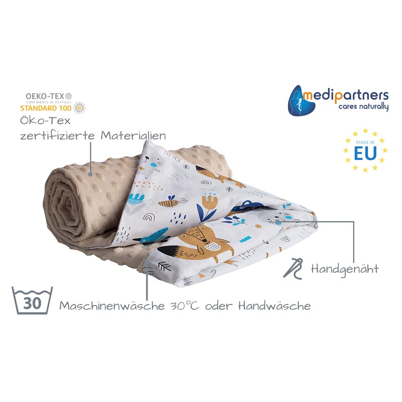 Medi Partners Baby Blanket, 100% Cotton, 75 x 100 cm,
