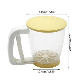 TAIZER Powdered Sugar Shaker, Mill, Powdered Sugar Mill, Powdered Sugar Sieve, Dusting Sugar Shaker, Powdered Sugar Mill, Flour Sieve, One-Handed Sieve with Lid, Powdered Sugar, Fine Mesh One-Hand