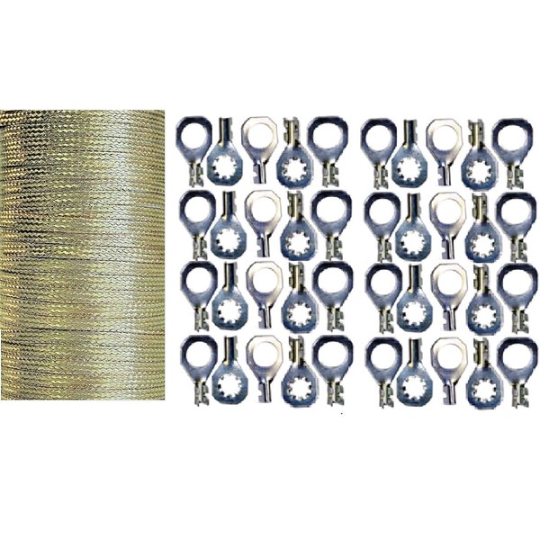 20' (609cm) x 0.35" Copper Ground Strap Cable+Do-It-Yourself Terminal Kit.